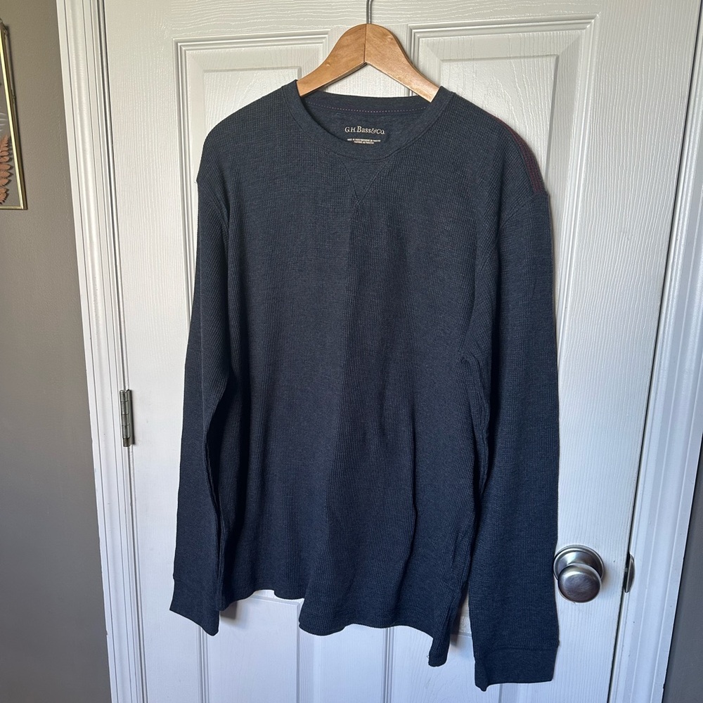 G. H. Bass Men’s Waffle Knit Long Sleeve Shirt
